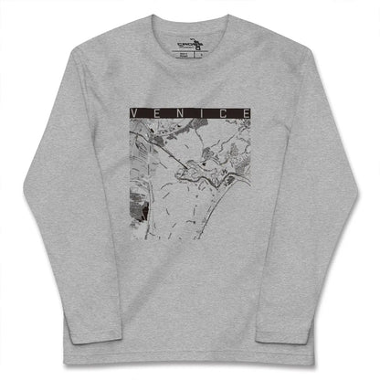 【ヴェネツィア（イタリア）】地図柄ロングスリーブTシャツ