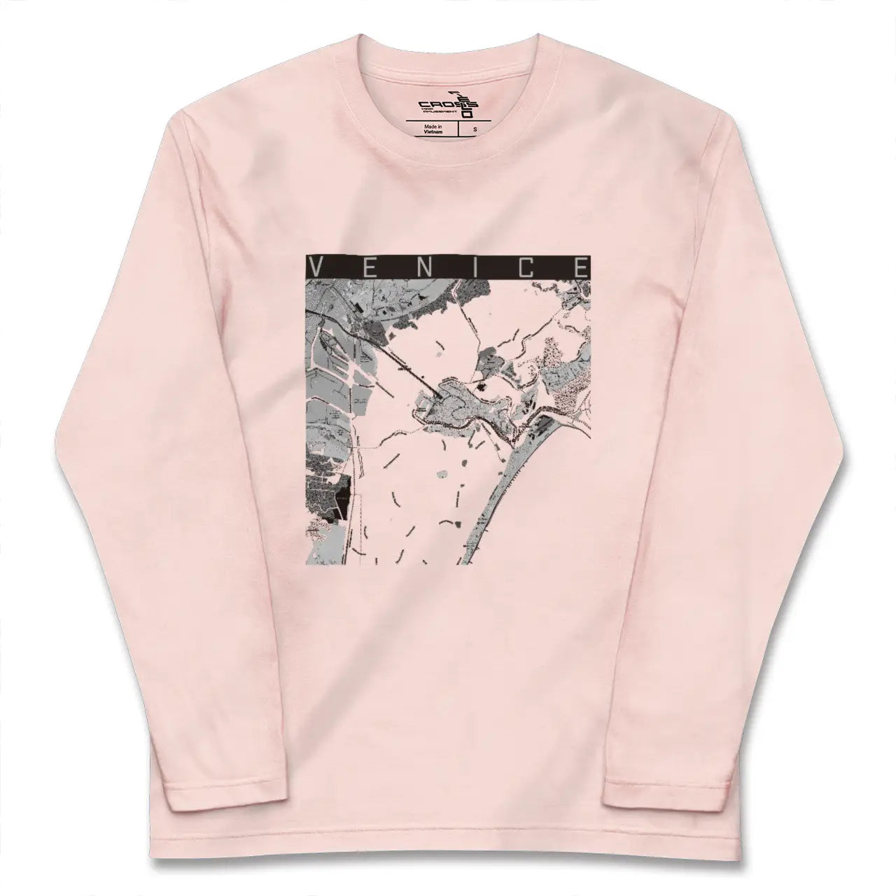 【ヴェネツィア（イタリア）】地図柄ロングスリーブTシャツ