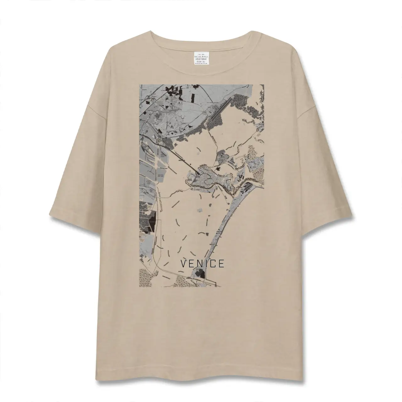【ヴェネツィア（イタリア）】地図柄ビッグシルエットTシャツ