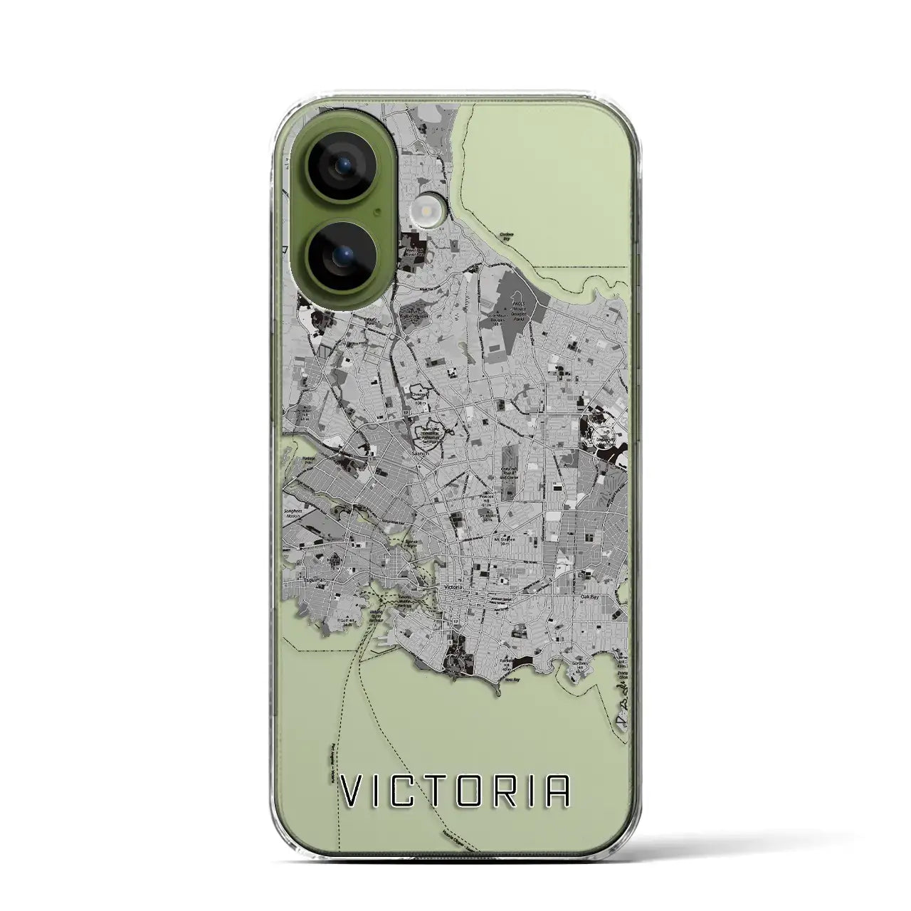 【ビクトリア（カナダ）】地図柄iPhoneケース（クリアタイプ）