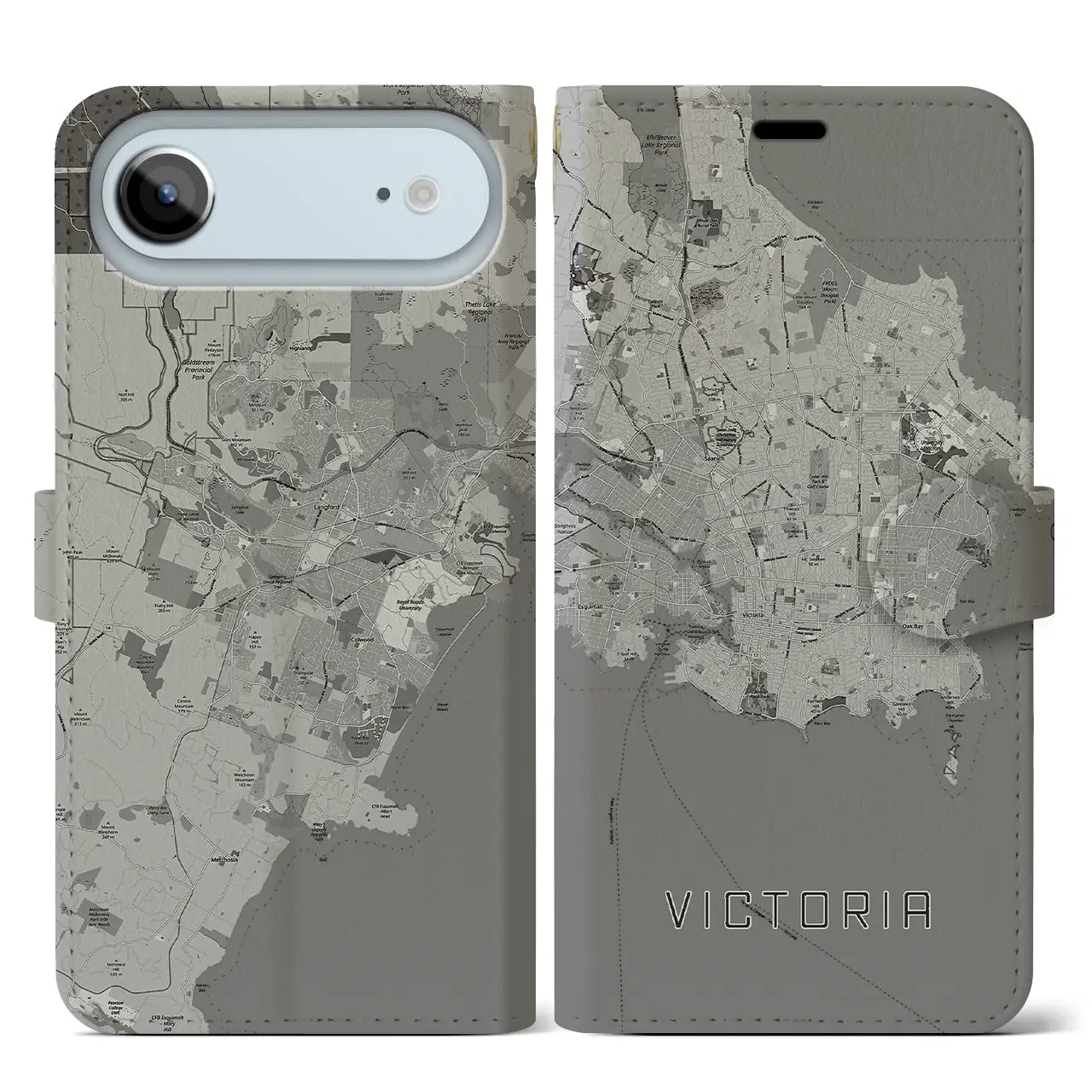 【ビクトリア（カナダ）】地図柄iPhoneケース（手帳タイプ）