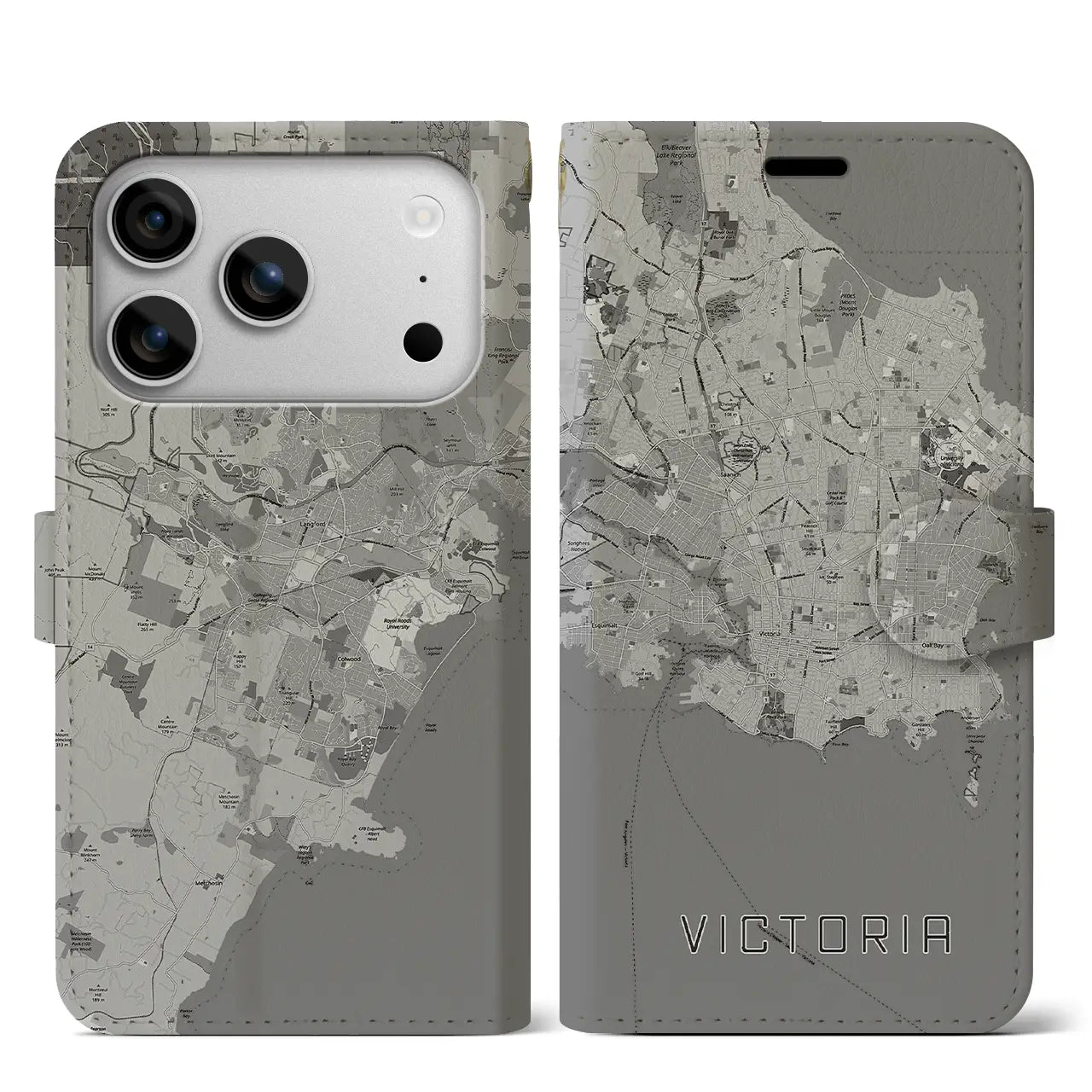 【ビクトリア（カナダ）】地図柄iPhoneケース（手帳タイプ）