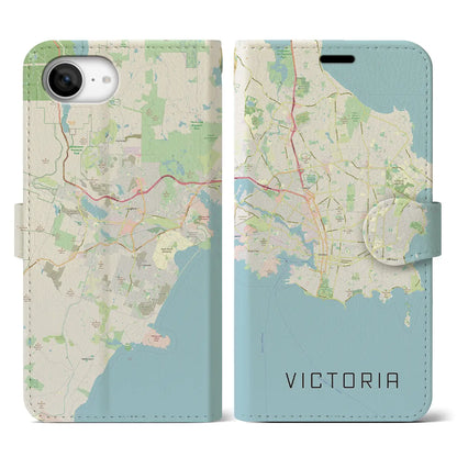 【ビクトリア（カナダ）】地図柄iPhoneケース（手帳タイプ）