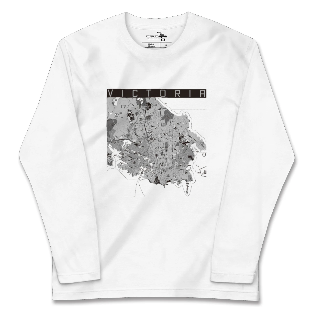 【ビクトリア（カナダ）】地図柄ロングスリーブTシャツ