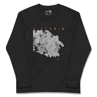 【ビクトリア（カナダ）】地図柄ロングスリーブTシャツ