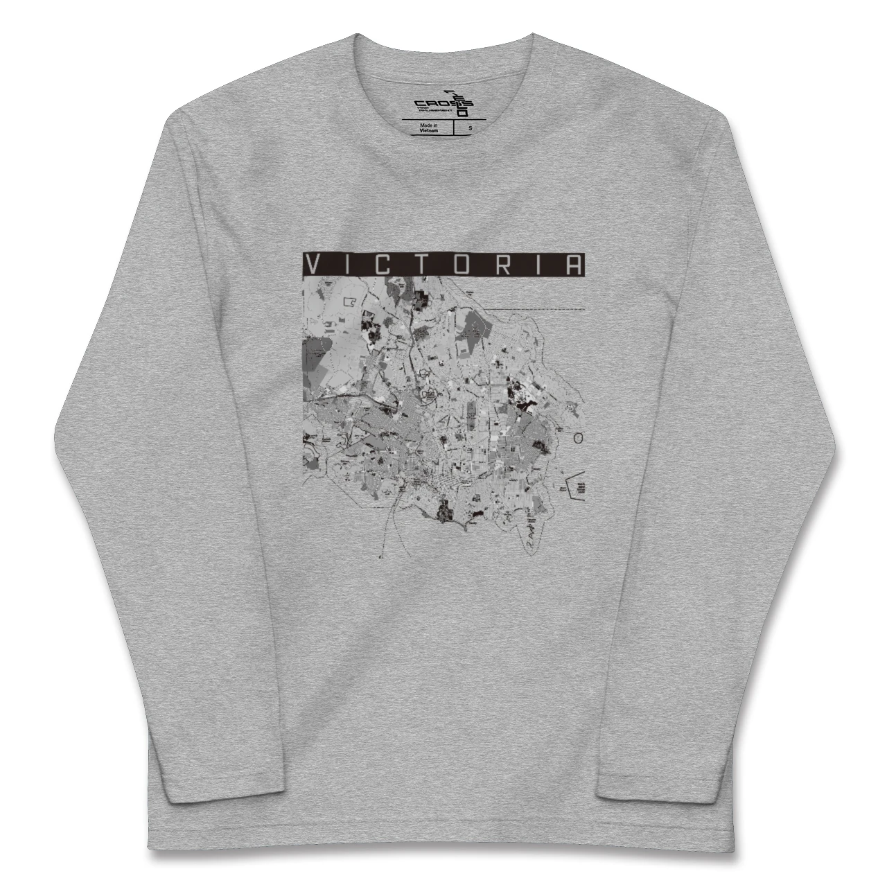【ビクトリア（カナダ）】地図柄ロングスリーブTシャツ