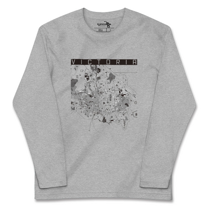 【ビクトリア（カナダ）】地図柄ロングスリーブTシャツ