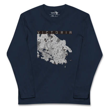 【ビクトリア（カナダ）】地図柄ロングスリーブTシャツ