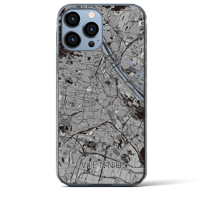 【ウィーン（オーストリア）】地図柄iPhoneケース（クリアタイプ）モノトーン・iPhone 13 Pro Max 用