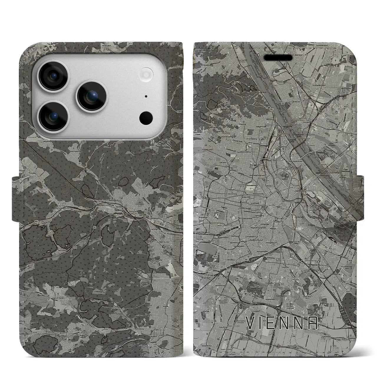 【ウィーン（オーストリア）】地図柄iPhoneケース（手帳タイプ）