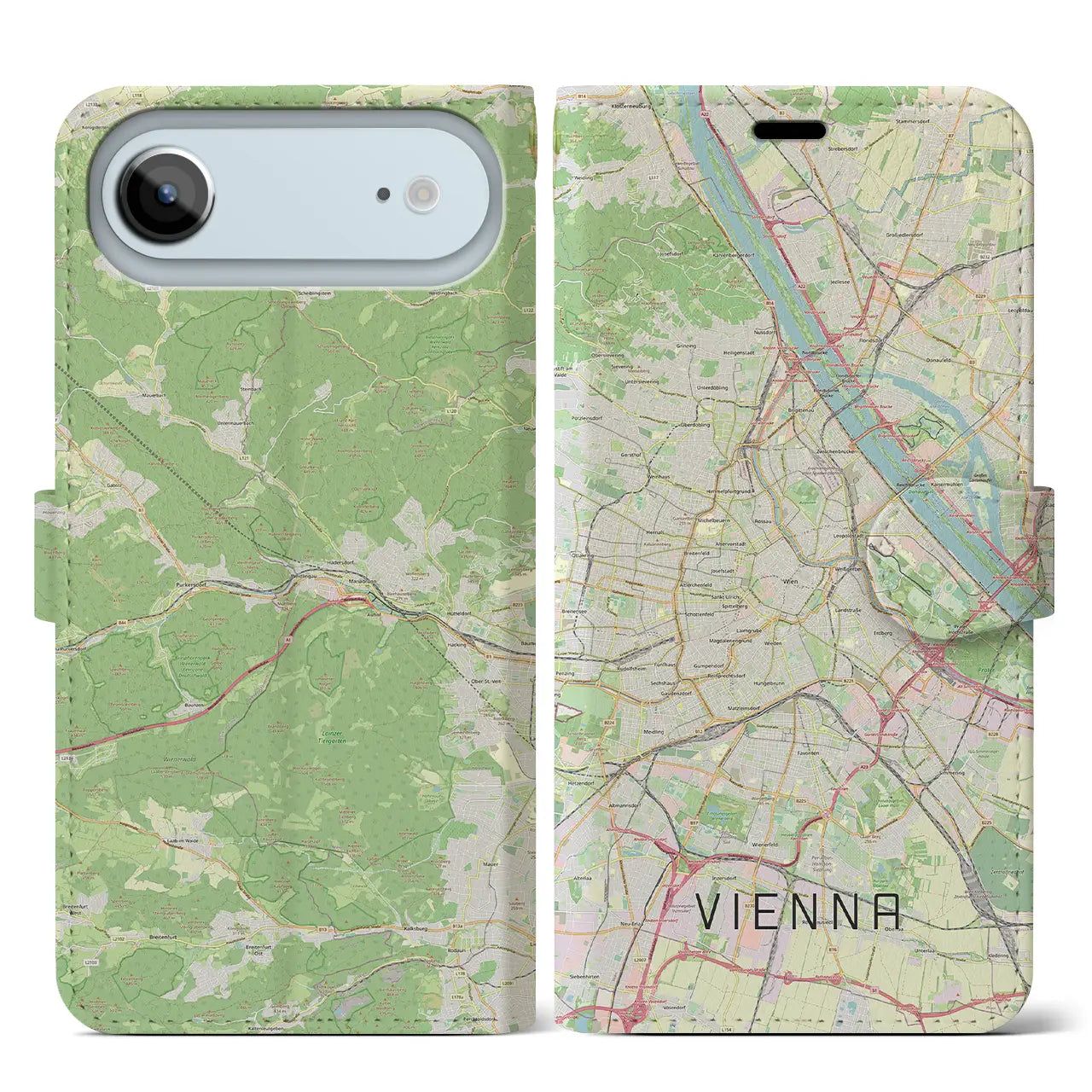 【ウィーン（オーストリア）】地図柄iPhoneケース（手帳タイプ）