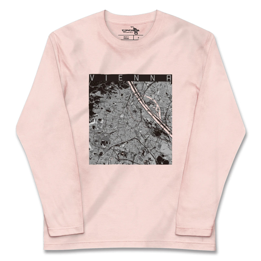 【ウィーン（オーストリア）】地図柄ロングスリーブTシャツ