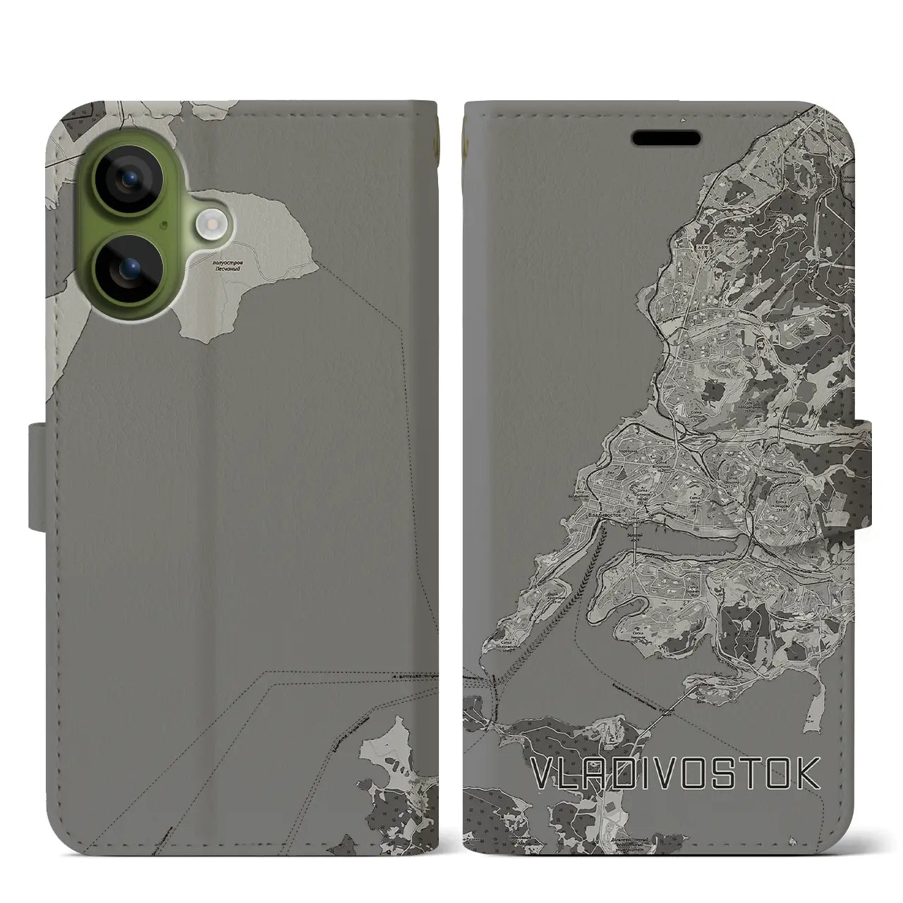 【ウラジオストク（ロシア）】地図柄iPhoneケース（手帳タイプ）