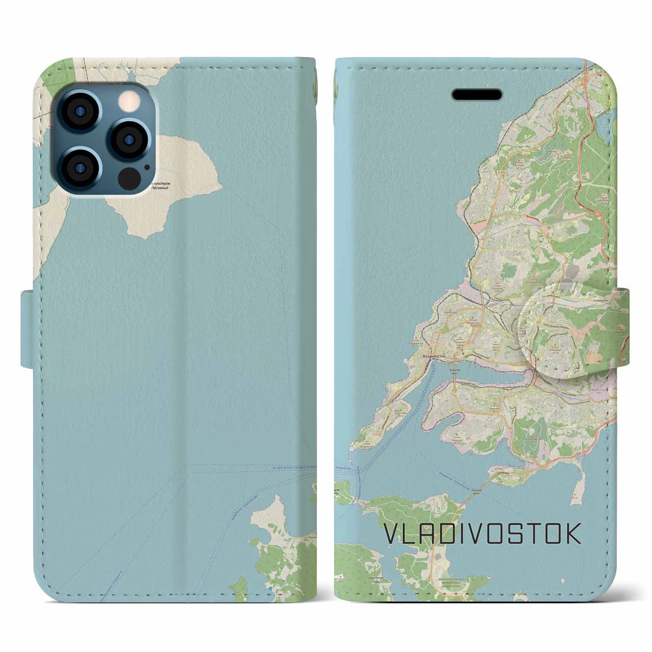 【ウラジオストク（ロシア）】地図柄iPhoneケース（手帳タイプ）