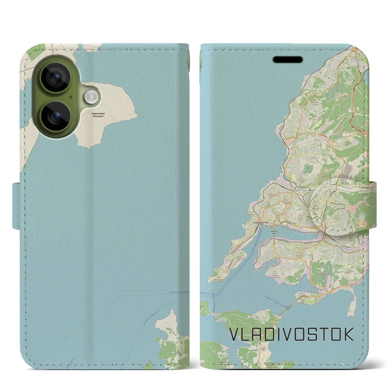 【ウラジオストク（ロシア）】地図柄iPhoneケース（手帳タイプ）