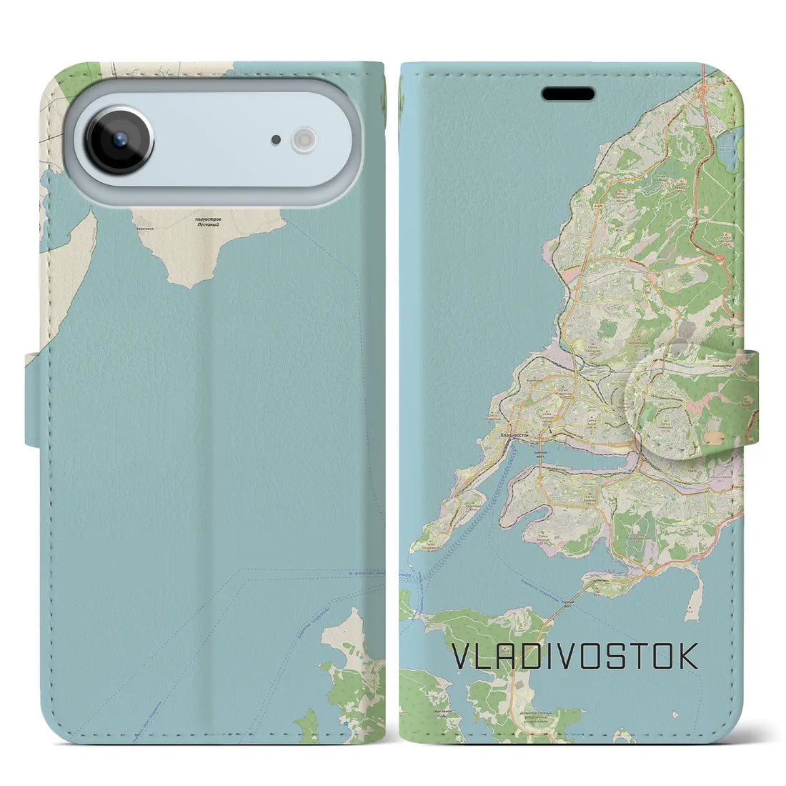 【ウラジオストク（ロシア）】地図柄iPhoneケース（手帳タイプ）ナチュラル・iPhone 17 Pro Max 用