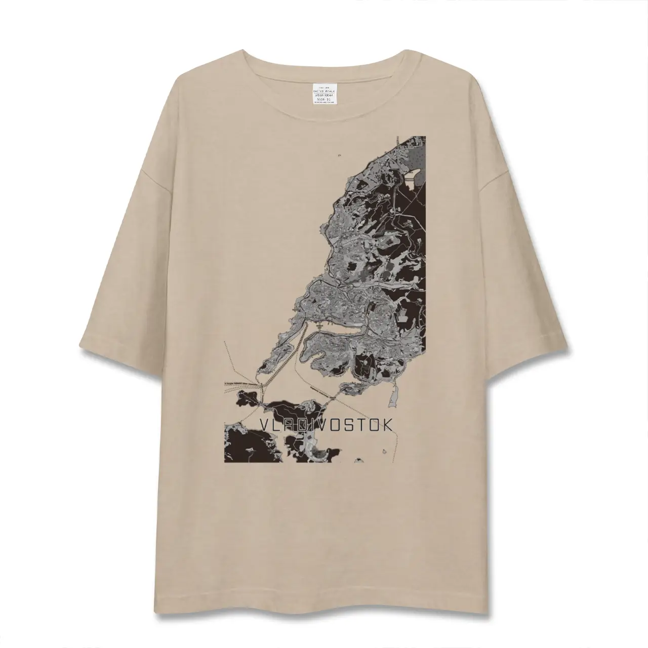 【ウラジオストク（ロシア）】地図柄ビッグシルエットTシャツ
