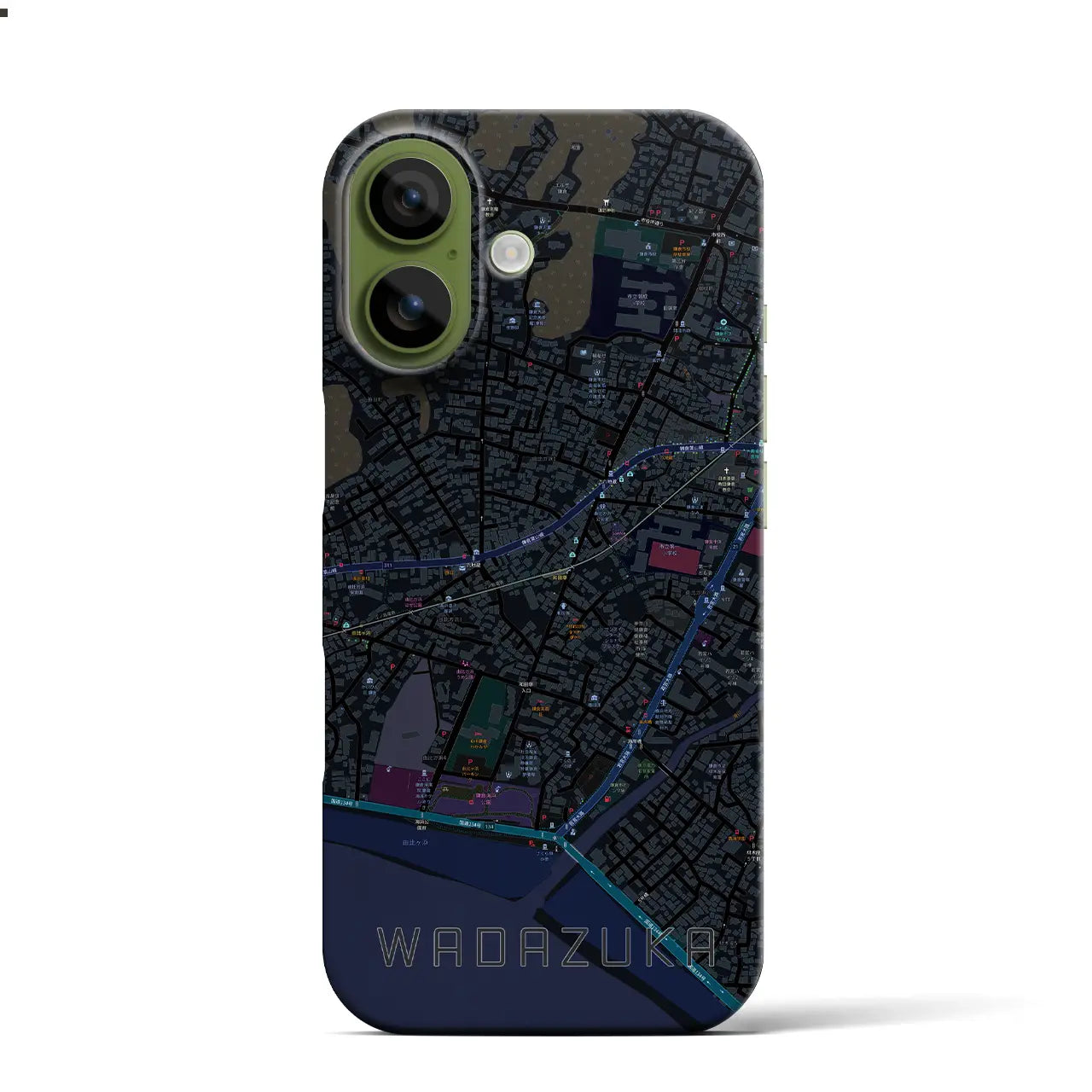 【和田塚（神奈川県）】地図柄iPhoneケース（バックカバータイプ）