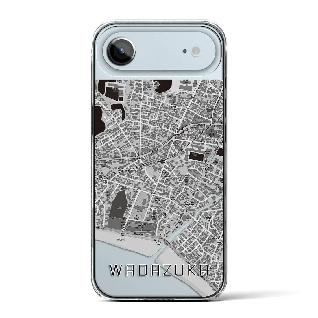 【和田塚(神奈川県)】地図柄iPhoneケース(クリアタイプ)モノトーン・iPhone 17 Pro Max 用