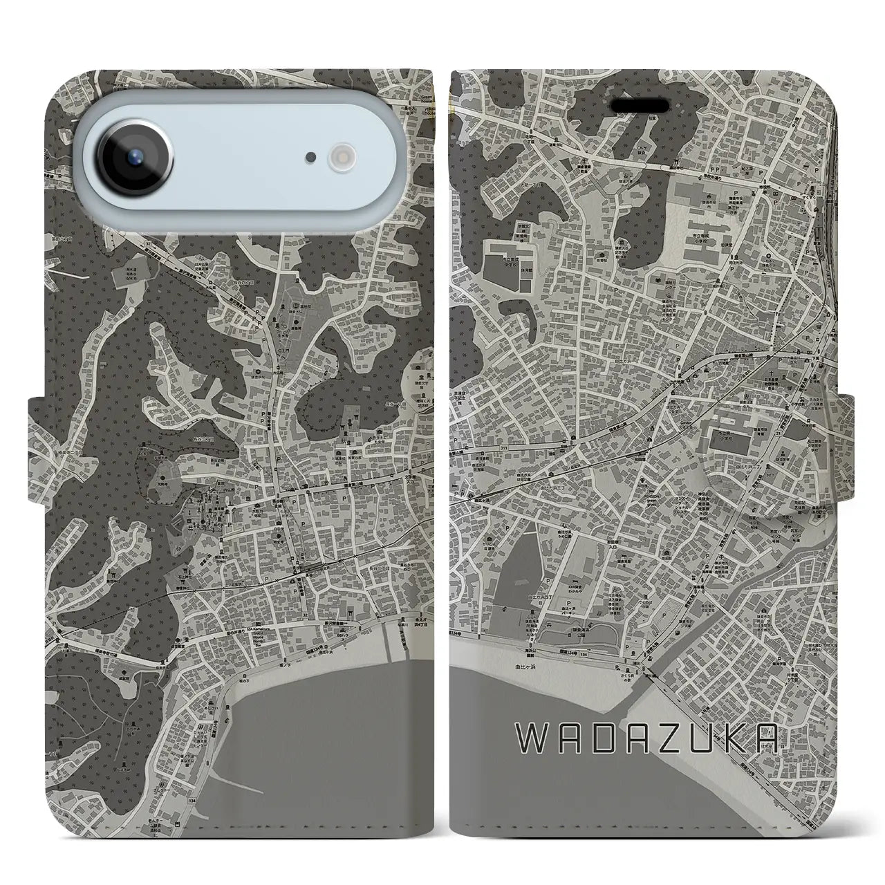 【和田塚（神奈川県）】地図柄iPhoneケース（手帳タイプ）