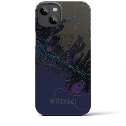 【ワイキキ2（アメリカ）】地図柄iPhoneケース（バックカバータイプ）