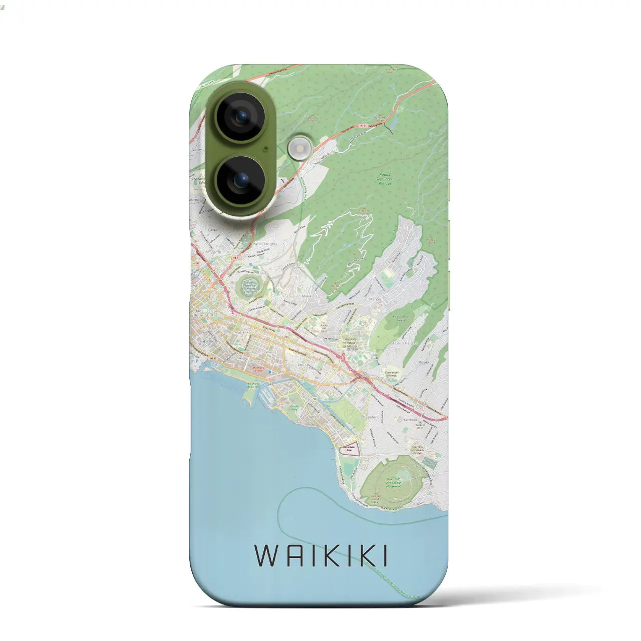 【ワイキキ2（アメリカ）】地図柄iPhoneケース（バックカバータイプ）