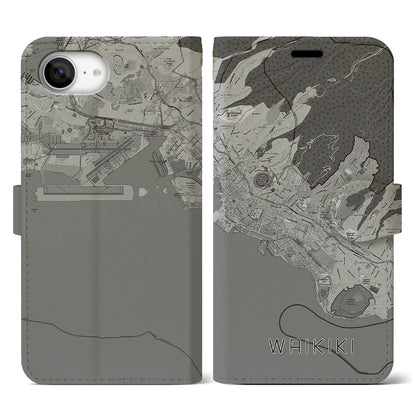 【ワイキキ2（アメリカ）】地図柄iPhoneケース（手帳タイプ）