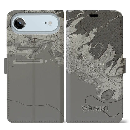 【ワイキキ2（アメリカ）】地図柄iPhoneケース（手帳タイプ）