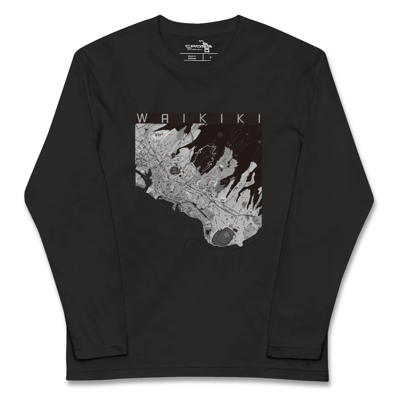 【ワイキキ2（アメリカ）】地図柄ロングスリーブTシャツ