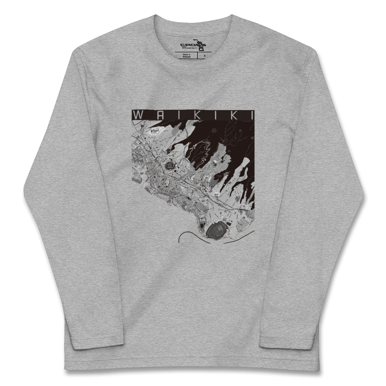 【ワイキキ2（アメリカ）】地図柄ロングスリーブTシャツ