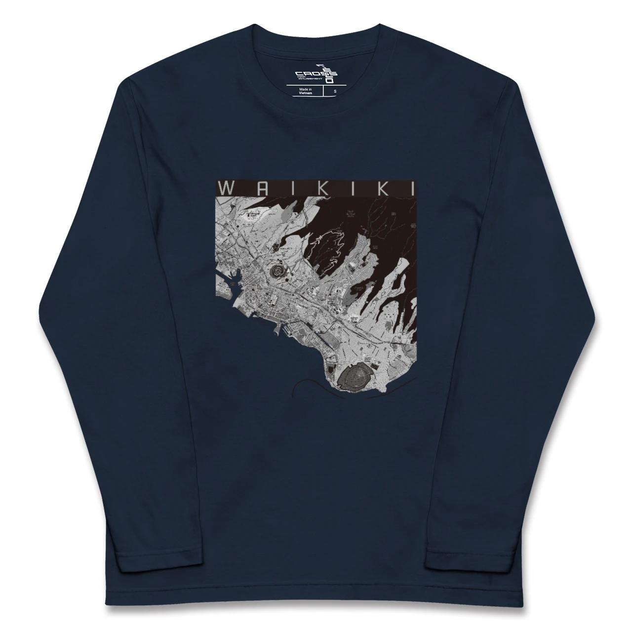 【ワイキキ2（アメリカ）】地図柄ロングスリーブTシャツ