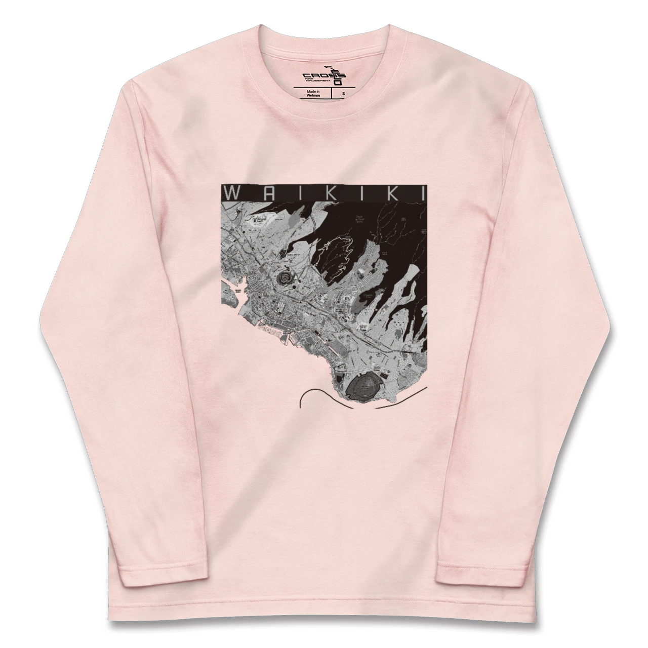 【ワイキキ2（アメリカ）】地図柄ロングスリーブTシャツ