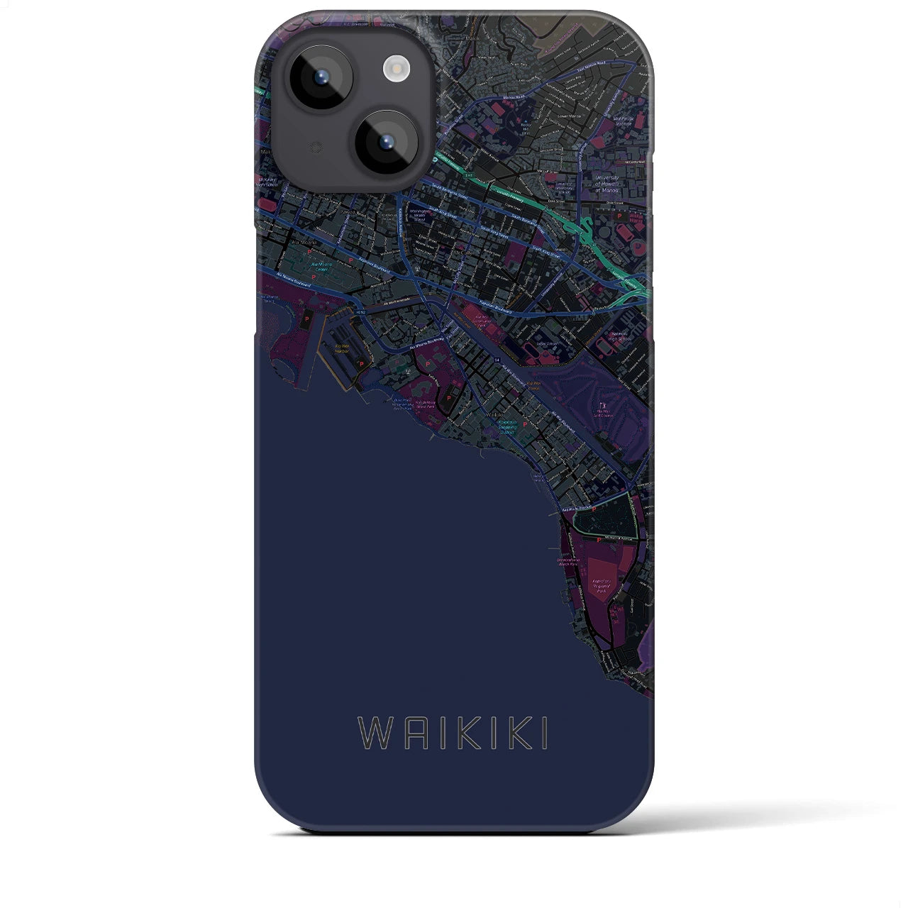 【ワイキキ（アメリカ）】地図柄iPhoneケース（バックカバータイプ）