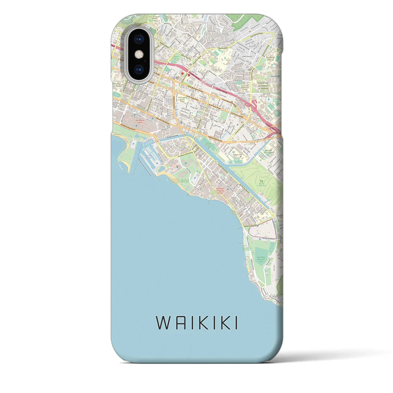 【ワイキキ（アメリカ）】地図柄iPhoneケース（バックカバータイプ）