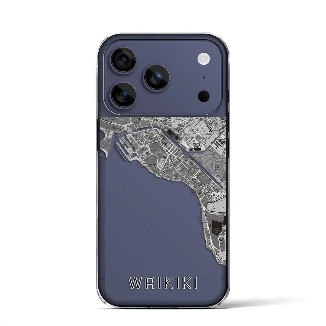 【ワイキキ（アメリカ）】地図柄iPhoneケース（クリアタイプ）