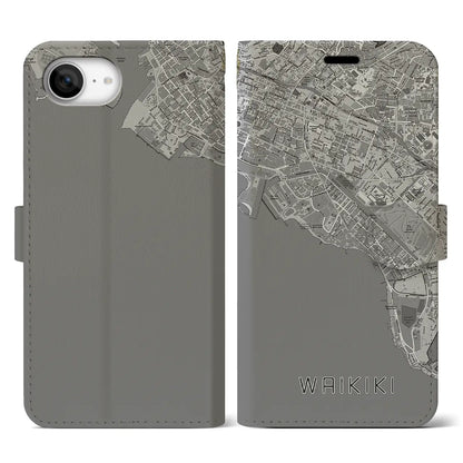 【ワイキキ（アメリカ）】地図柄iPhoneケース（手帳タイプ）