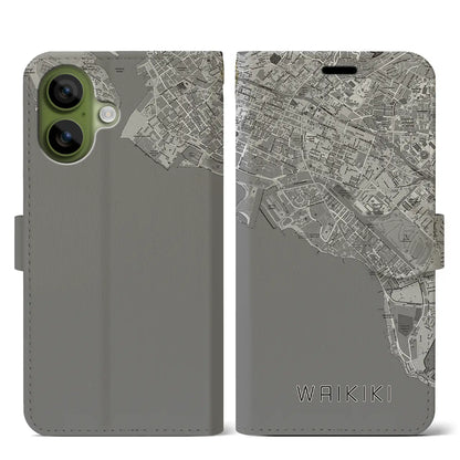 【ワイキキ（アメリカ）】地図柄iPhoneケース（手帳タイプ）