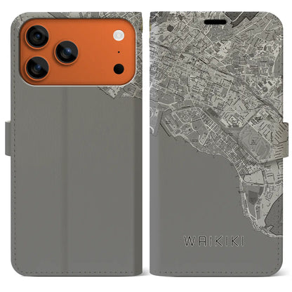 【ワイキキ（アメリカ）】地図柄iPhoneケース（手帳タイプ）