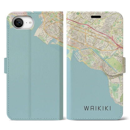 【ワイキキ（アメリカ）】地図柄iPhoneケース（手帳タイプ）