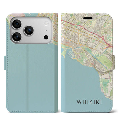 【ワイキキ（アメリカ）】地図柄iPhoneケース（手帳タイプ）
