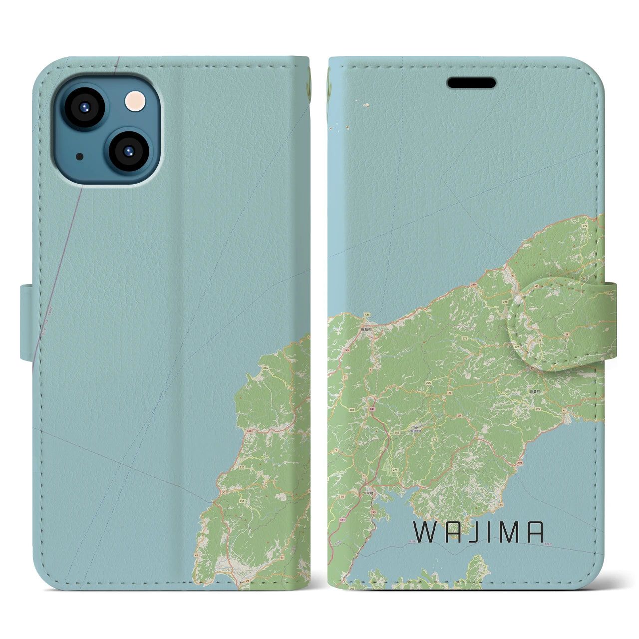【輪島（石川県）】地図柄iPhoneケース（手帳タイプ）