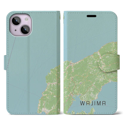 【輪島（石川県）】地図柄iPhoneケース（手帳タイプ）ナチュラル・iPhone 14 用