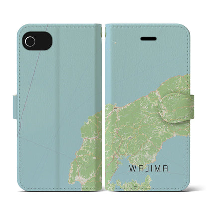 【輪島（石川県）】地図柄iPhoneケース（手帳タイプ）ナチュラル・iPhone SE（第3 / 第2世代） / 8 / 7 / 6s / 6 用