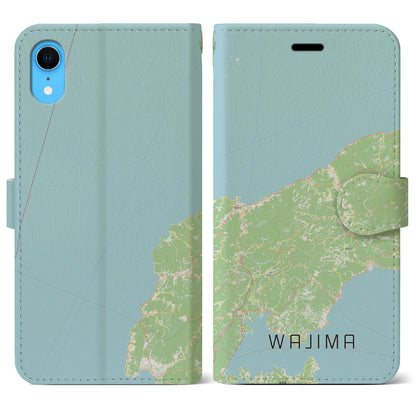 【輪島（石川県）】地図柄iPhoneケース（手帳タイプ）ナチュラル・iPhone XR 用