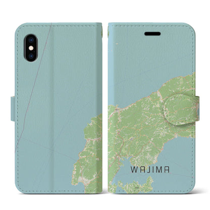 【輪島（石川県）】地図柄iPhoneケース（手帳タイプ）ナチュラル・iPhone XS / X 用