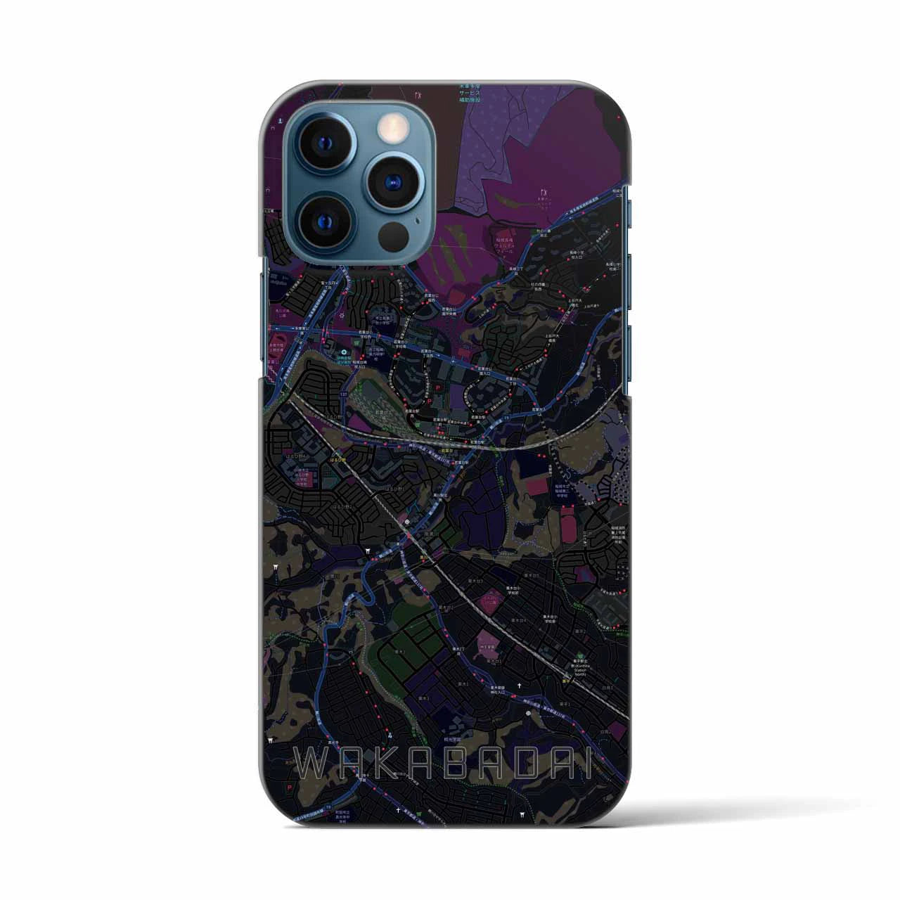 【若葉台（神奈川県）】地図柄iPhoneケース（バックカバータイプ）