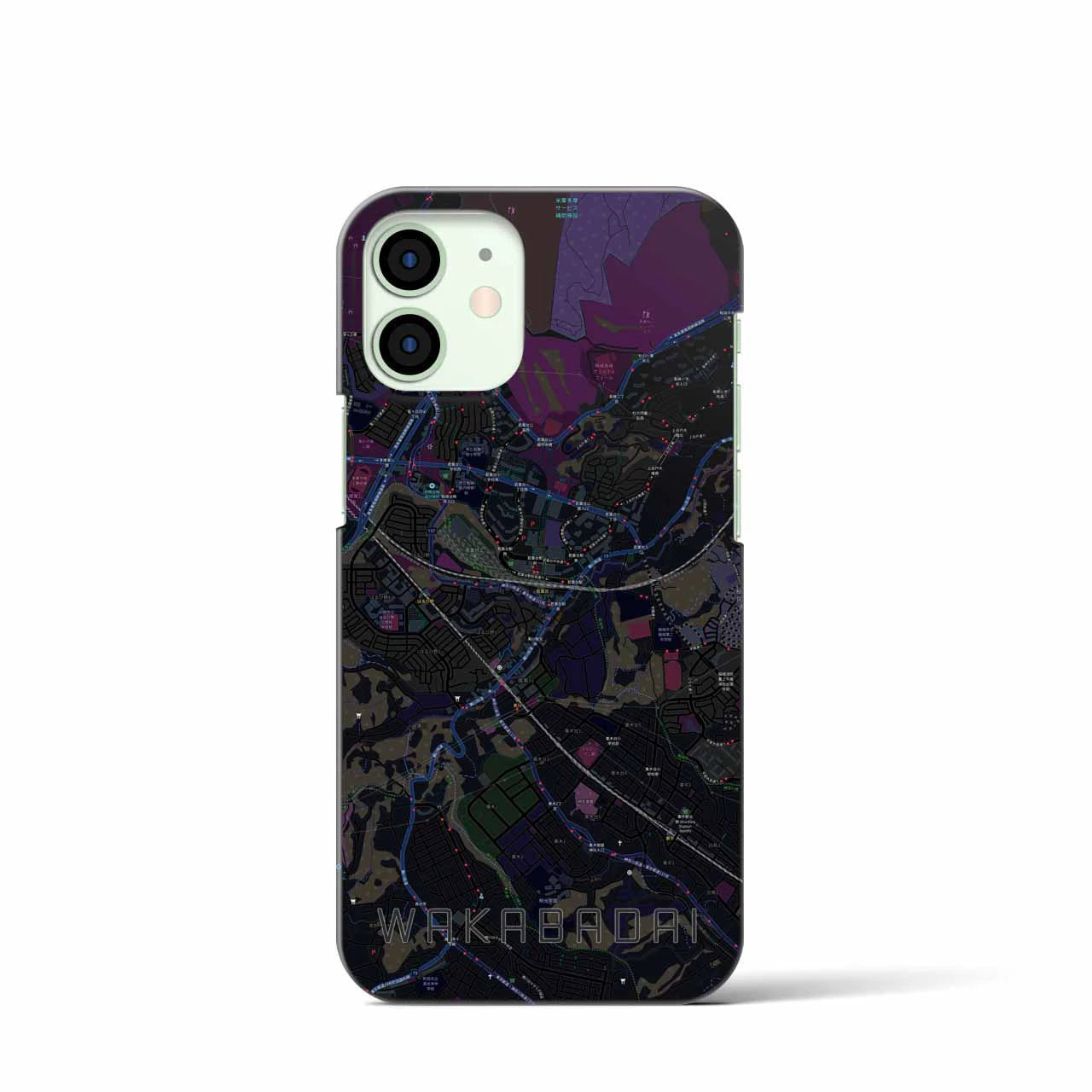 【若葉台（神奈川県）】地図柄iPhoneケース（バックカバータイプ）