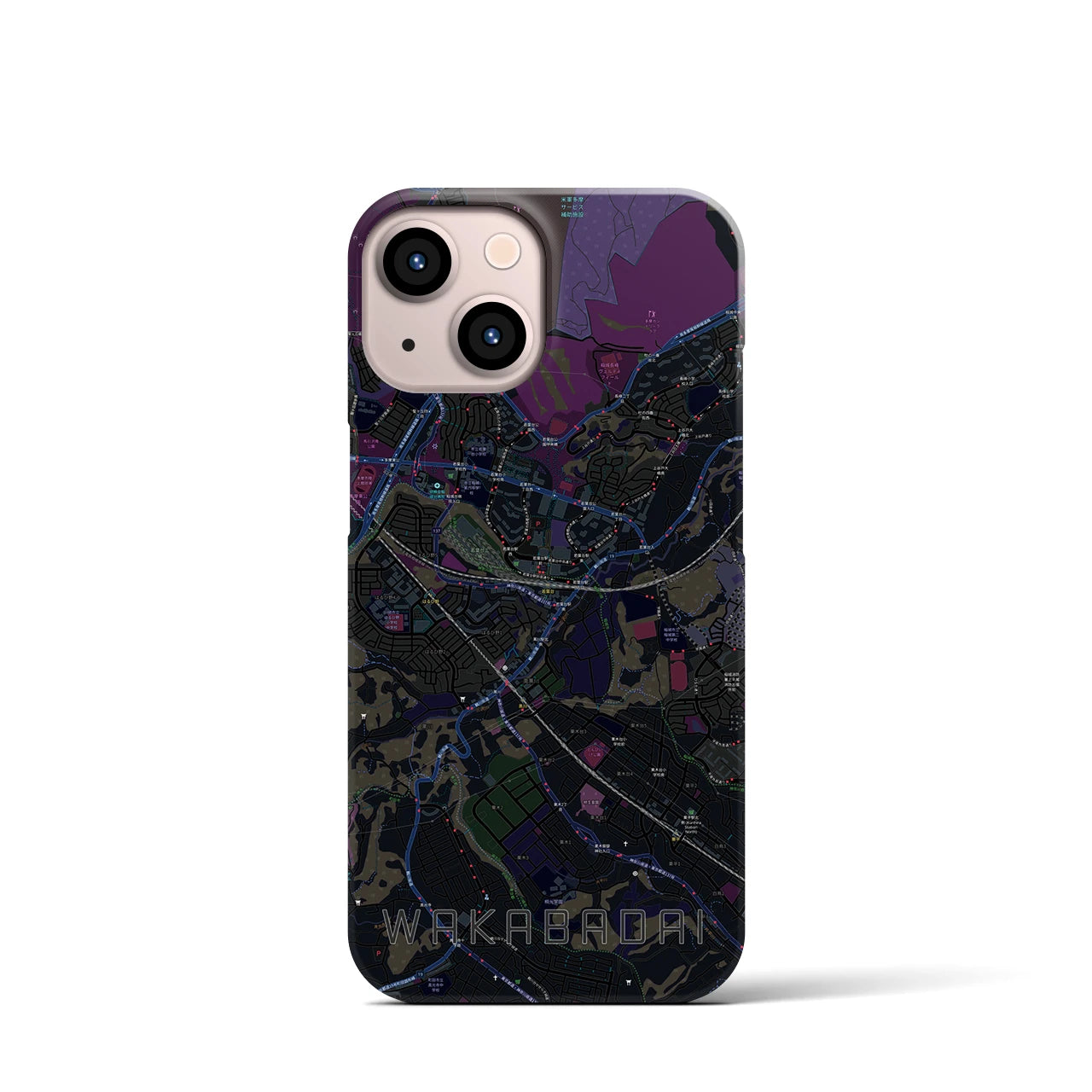 【若葉台（神奈川県）】地図柄iPhoneケース（バックカバータイプ）