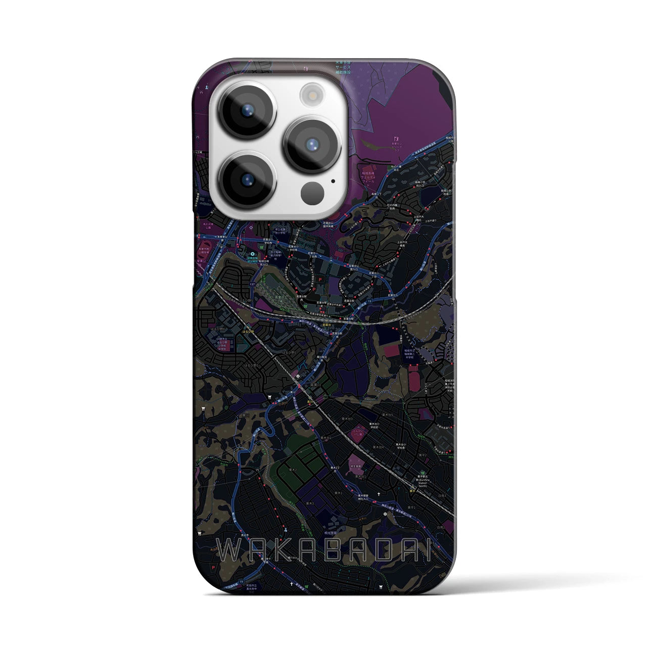 【若葉台（神奈川県）】地図柄iPhoneケース（バックカバータイプ）