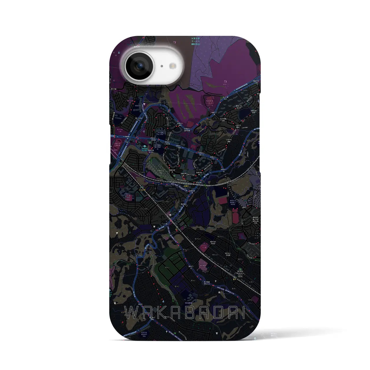 【若葉台（神奈川県）】地図柄iPhoneケース（バックカバータイプ）